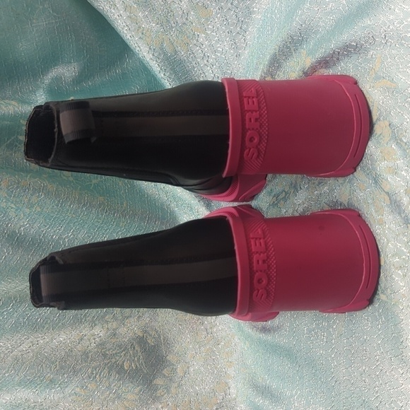 Euc Sorel Brex Black/Cactus Pink Platform Boots sz 7 - Sold Out Everywhere! - Picture 6 of 8